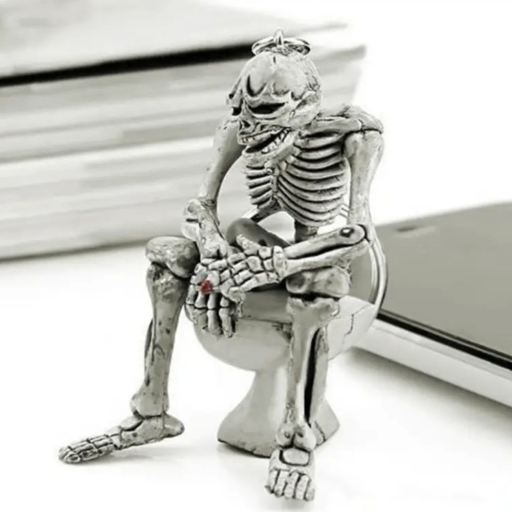 New Funny Skeleton Keychain | Gothic Novelty Key Ring | Halloween Gift